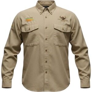 Rivers End Mens XL Khaki Safari Ventilated Long Sleeve Button Down Shirt Mesh
